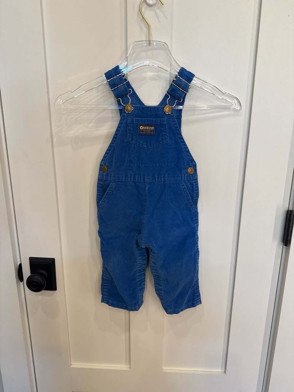 Vintage OshKosh B'gosh Blue Corduroy Vestbak Overalls Size 18 Months